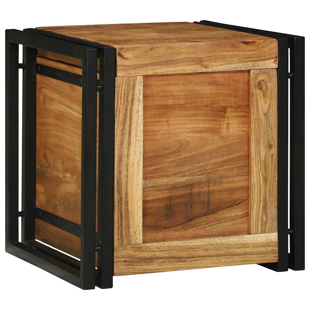 Lagringsboks Brun og svart 40 x 40 x 40 cm Solid akasietre
