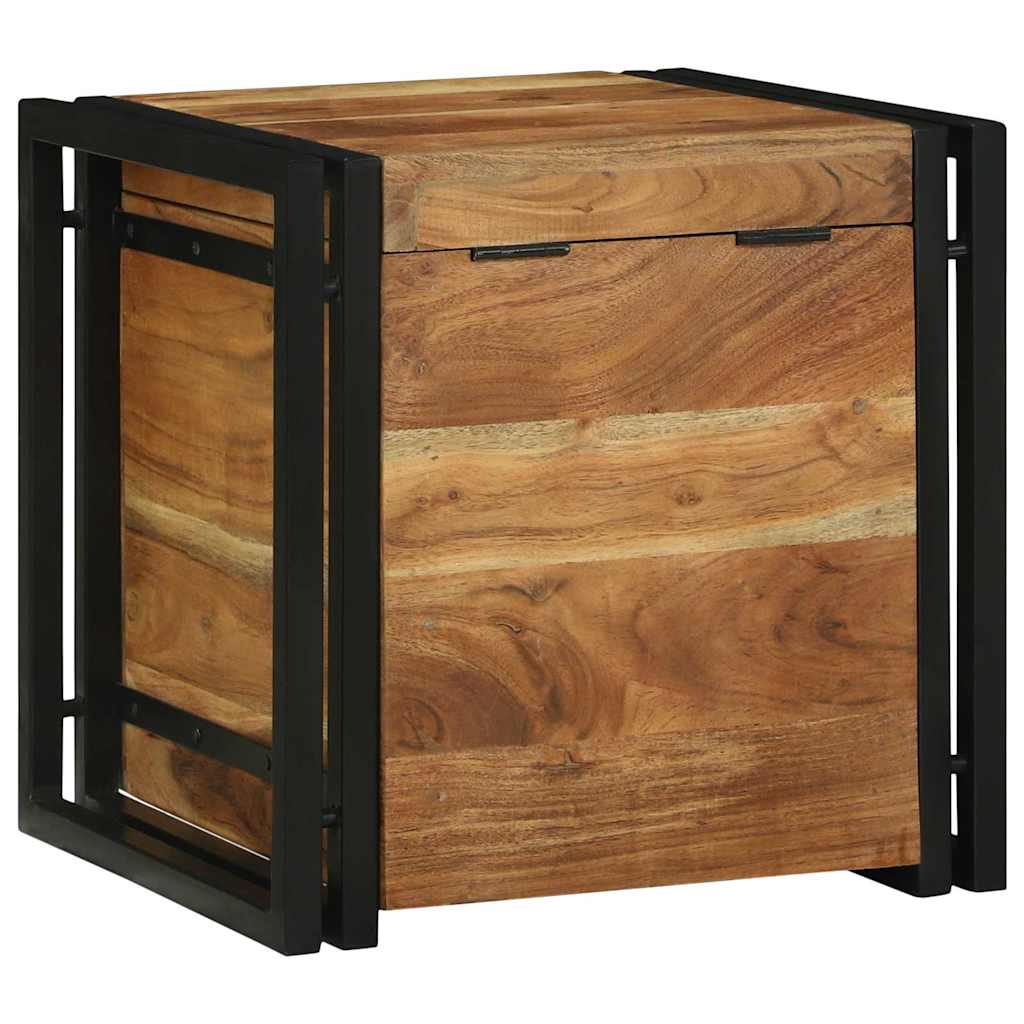 Lagringsboks Brun og svart 40 x 40 x 40 cm Solid akasietre