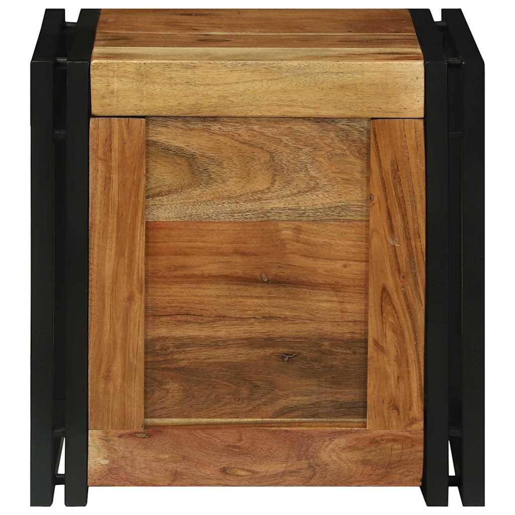 Lagringsboks Brun og svart 40 x 40 x 40 cm Solid akasietre