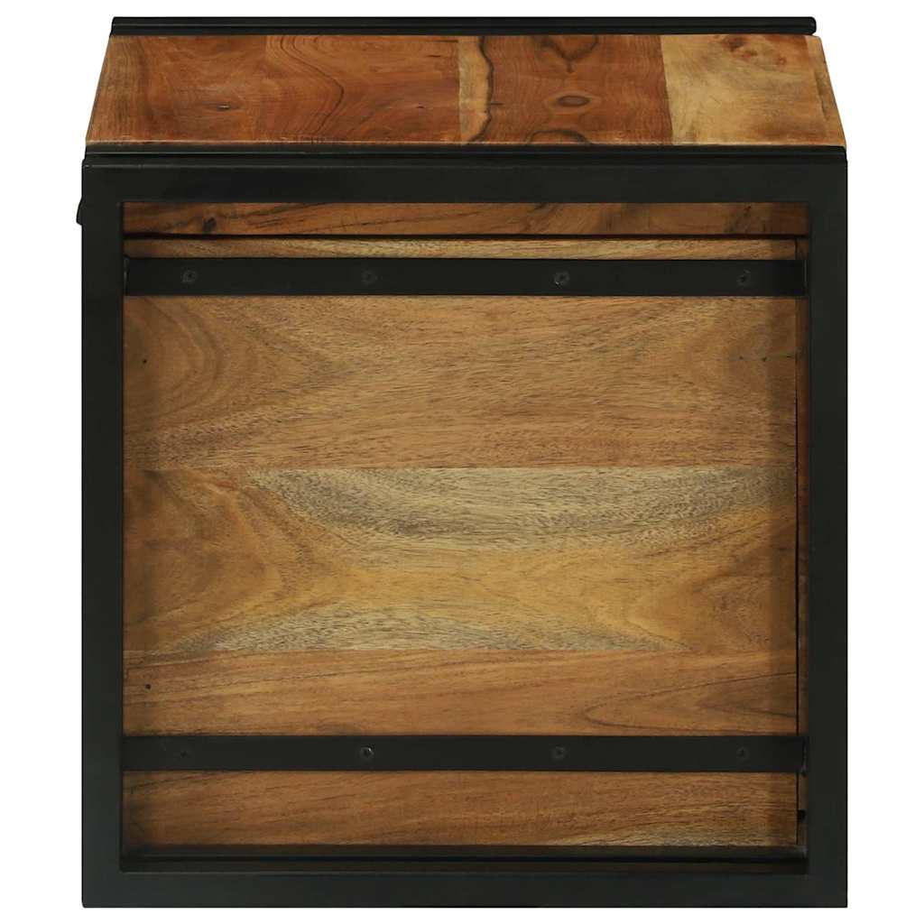 Lagringsboks Brun og svart 40 x 40 x 40 cm Solid akasietre