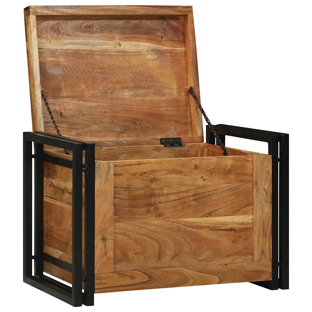 Lagringsboks Brun og svart 60 x 40 x 41 cm Solid akasietre