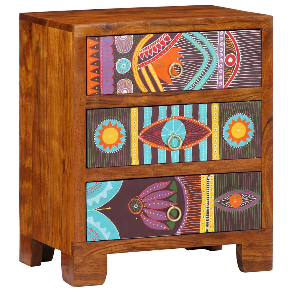 Skjenk flerfarget 50x35x60 cm heltre akasie