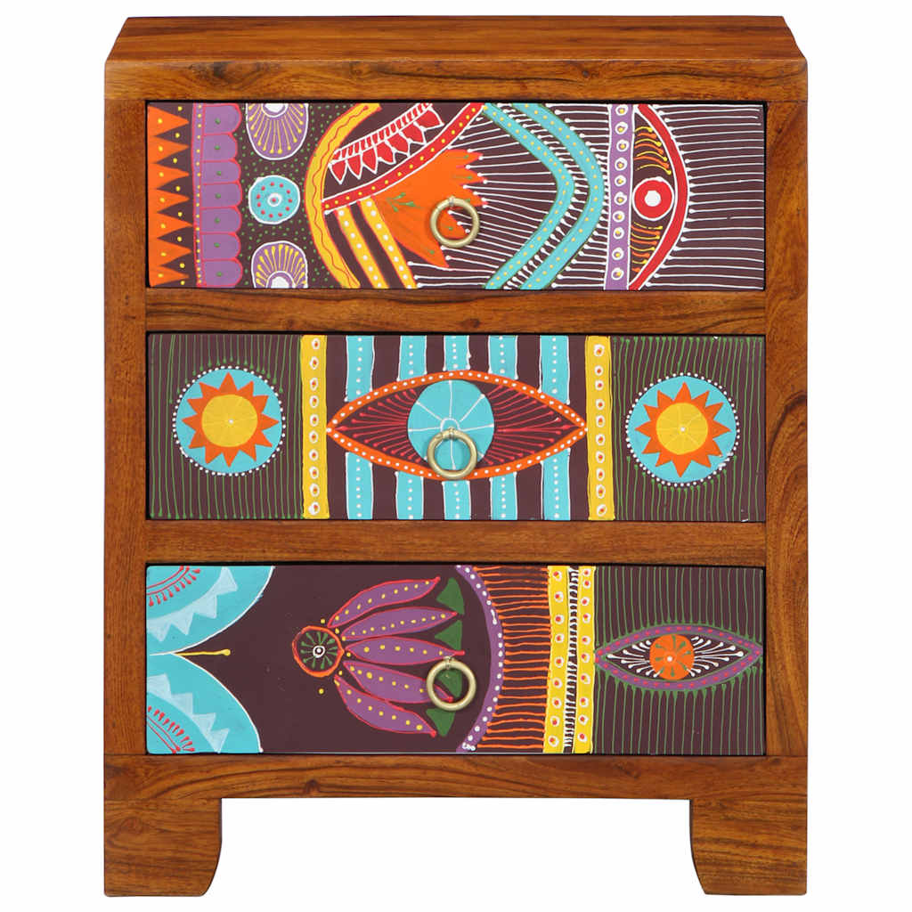 Skjenk flerfarget 50x35x60 cm heltre akasie