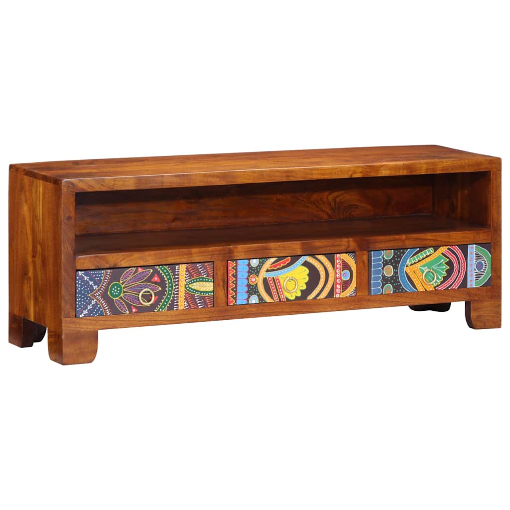 TV-skap flerfarget 110x30x40 heltre akasie