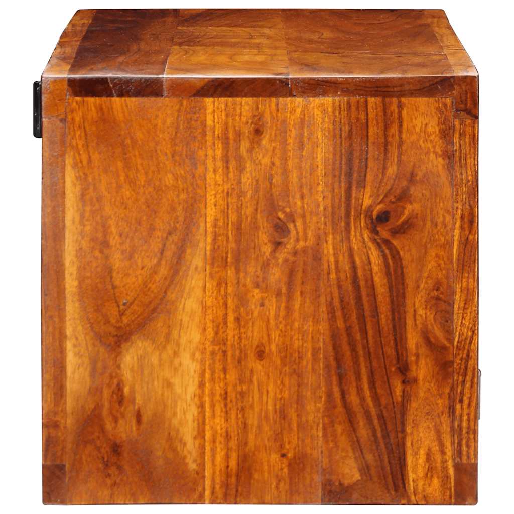 Veggmontert TV-skap flerfarget 90x30x30 heltre akasie