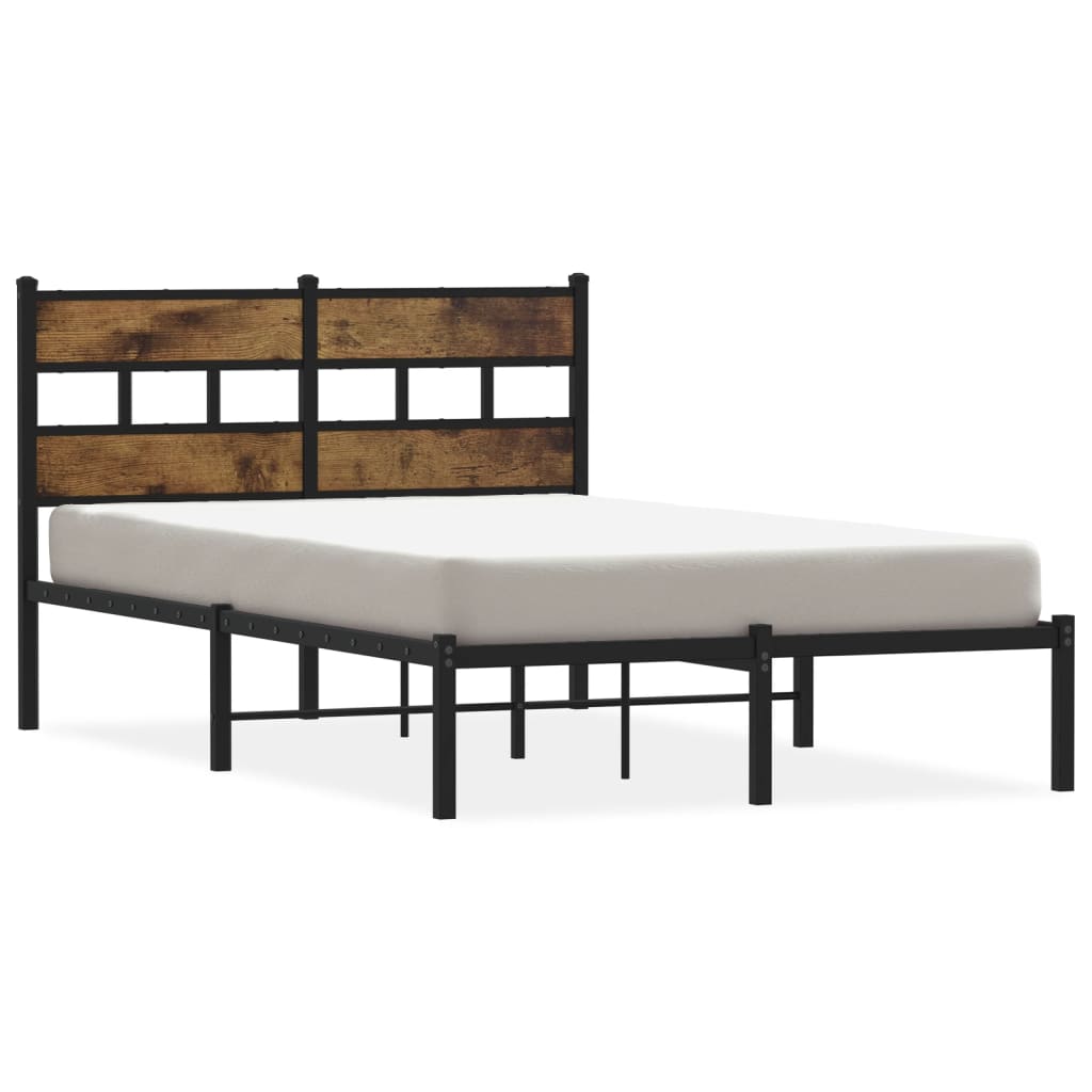 Sengeramme i metall uten madrass røkt eik 120x200 cm
