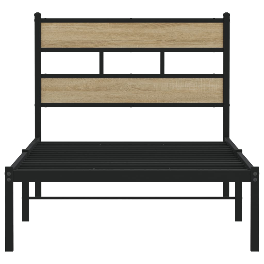 Sengeramme i metall uten madrass sonoma eik 90x190 cm