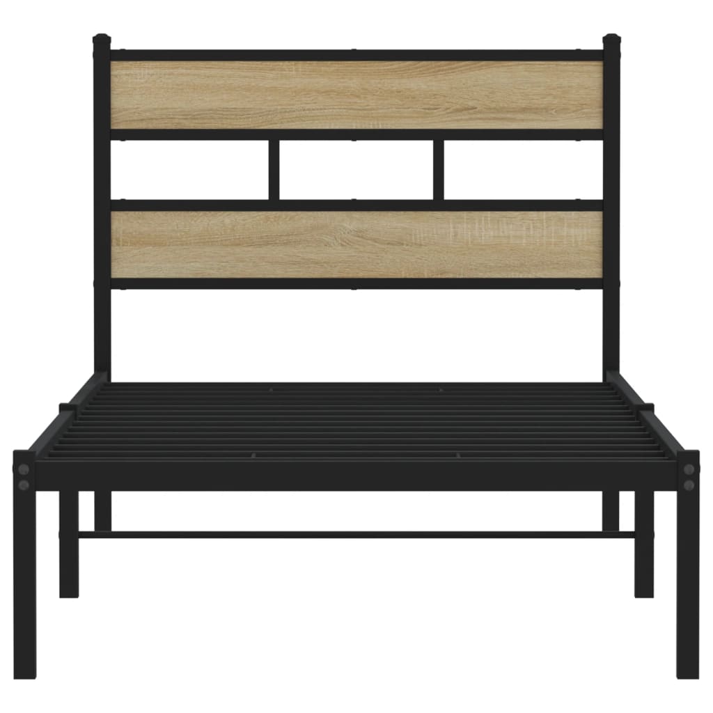 Sengeramme i metall uten madrass sonoma eik 100x200 cm