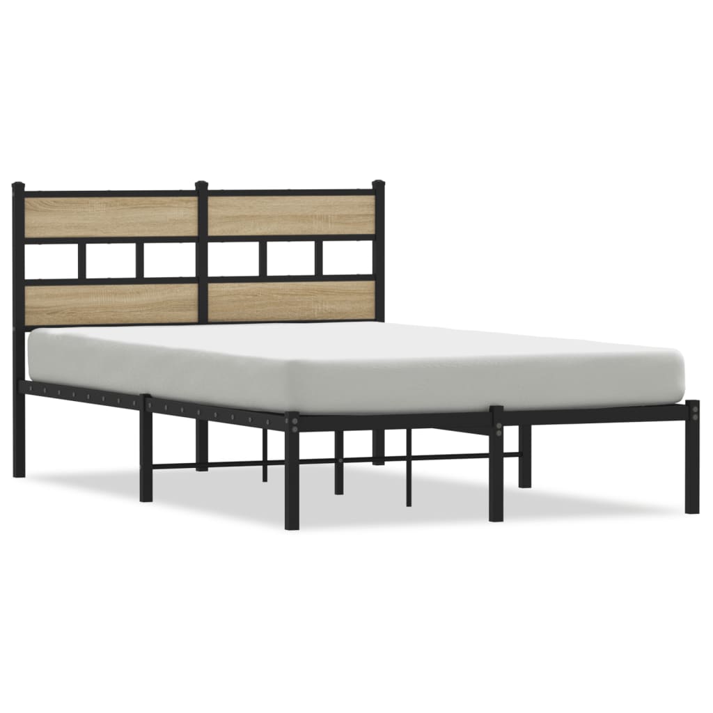 Sengeramme i metall uten madrass sonoma eik 120x190 cm