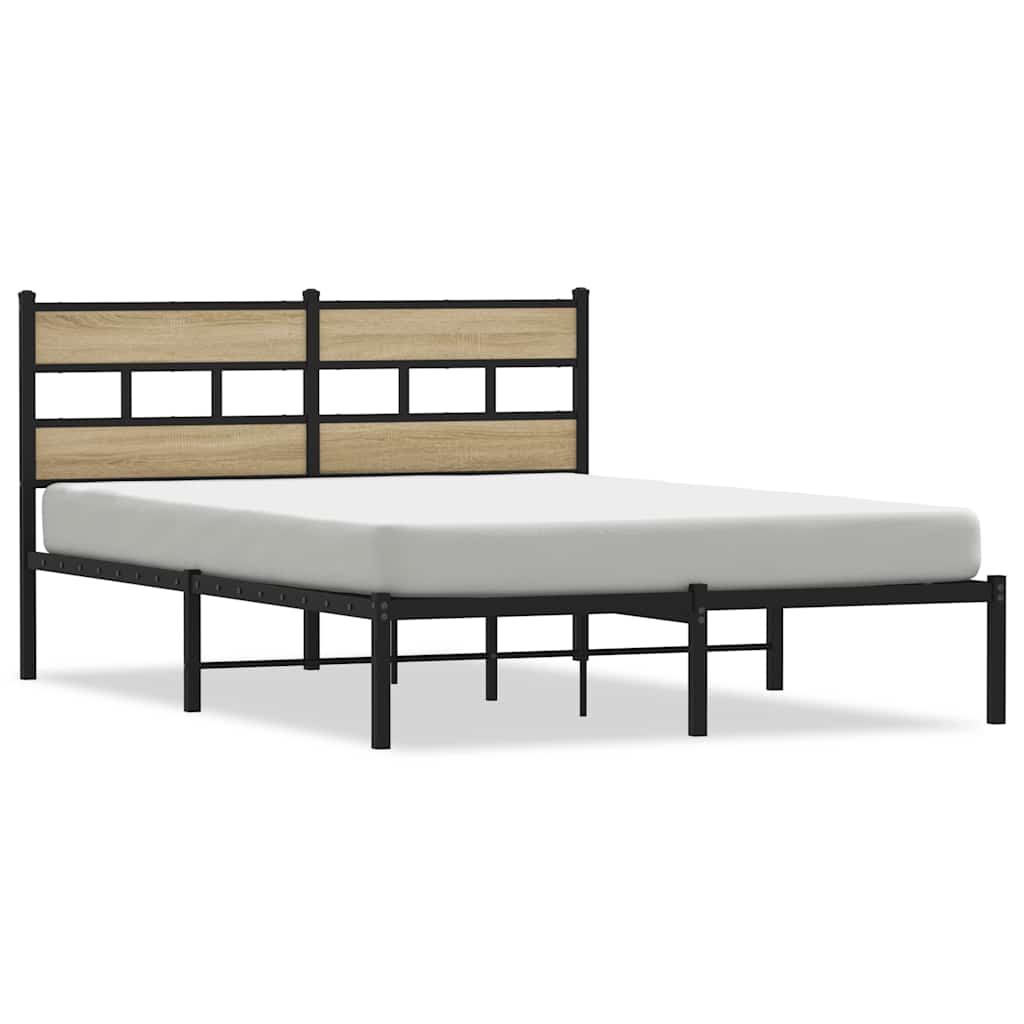 Sengeramme i metall uten madrass sonoma eik 140x190 cm vidaXL
