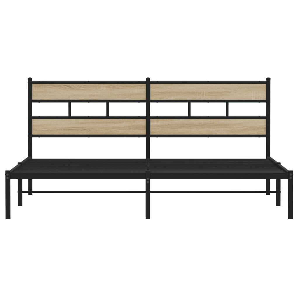 Sengeramme i metall uten madrass sonoma eik 180x200 cm