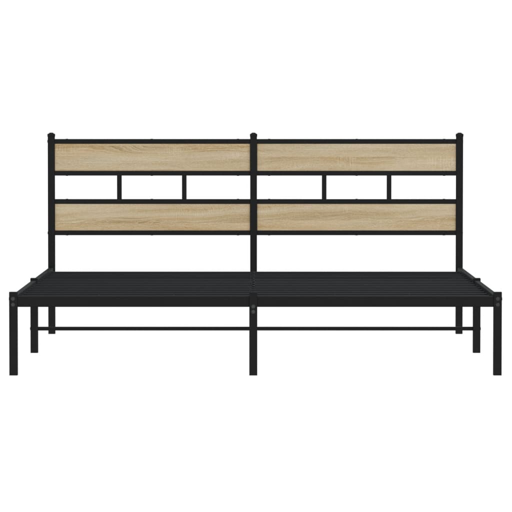 Sengeramme i metall uten madrass sonoma eik 193x203 cm