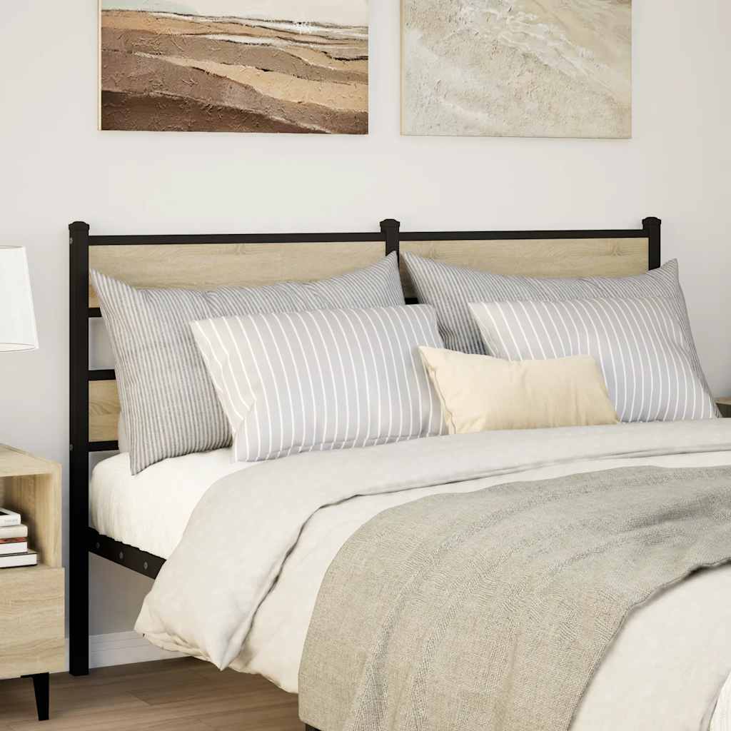 Utskiftbar sengegavl sonoma eik 150 cm jern og konstruert tre vidaXL
