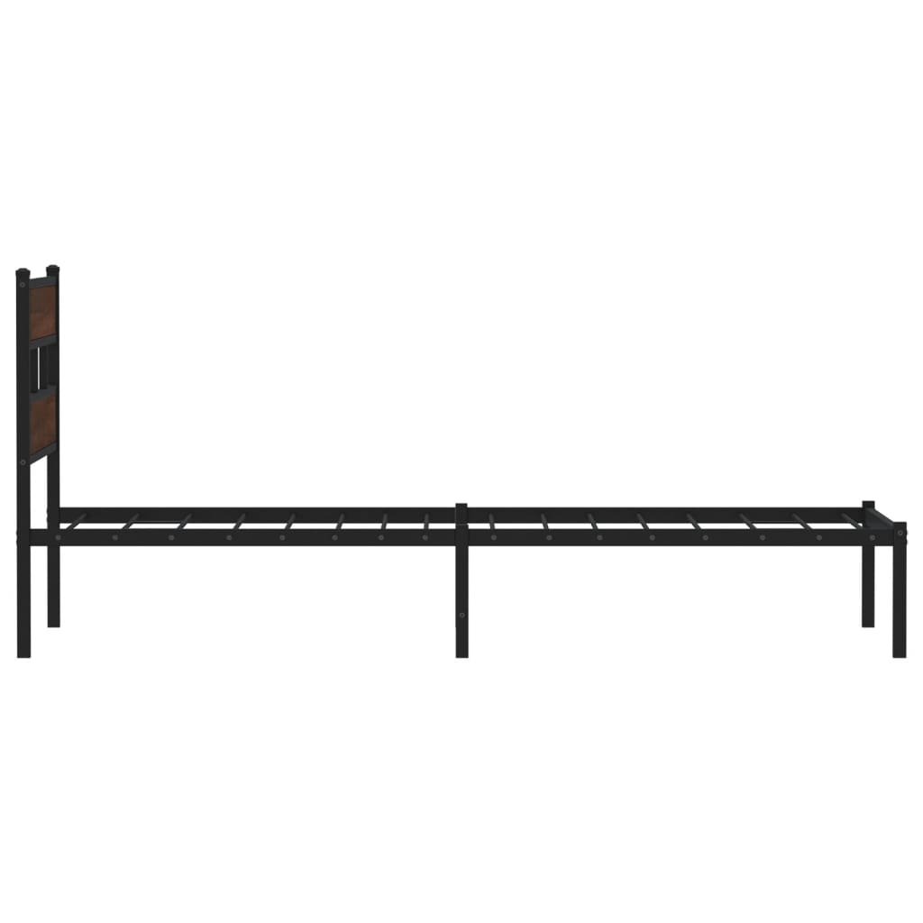 Sengeramme uten madrass med hodegavl brun eik 80x200 cm