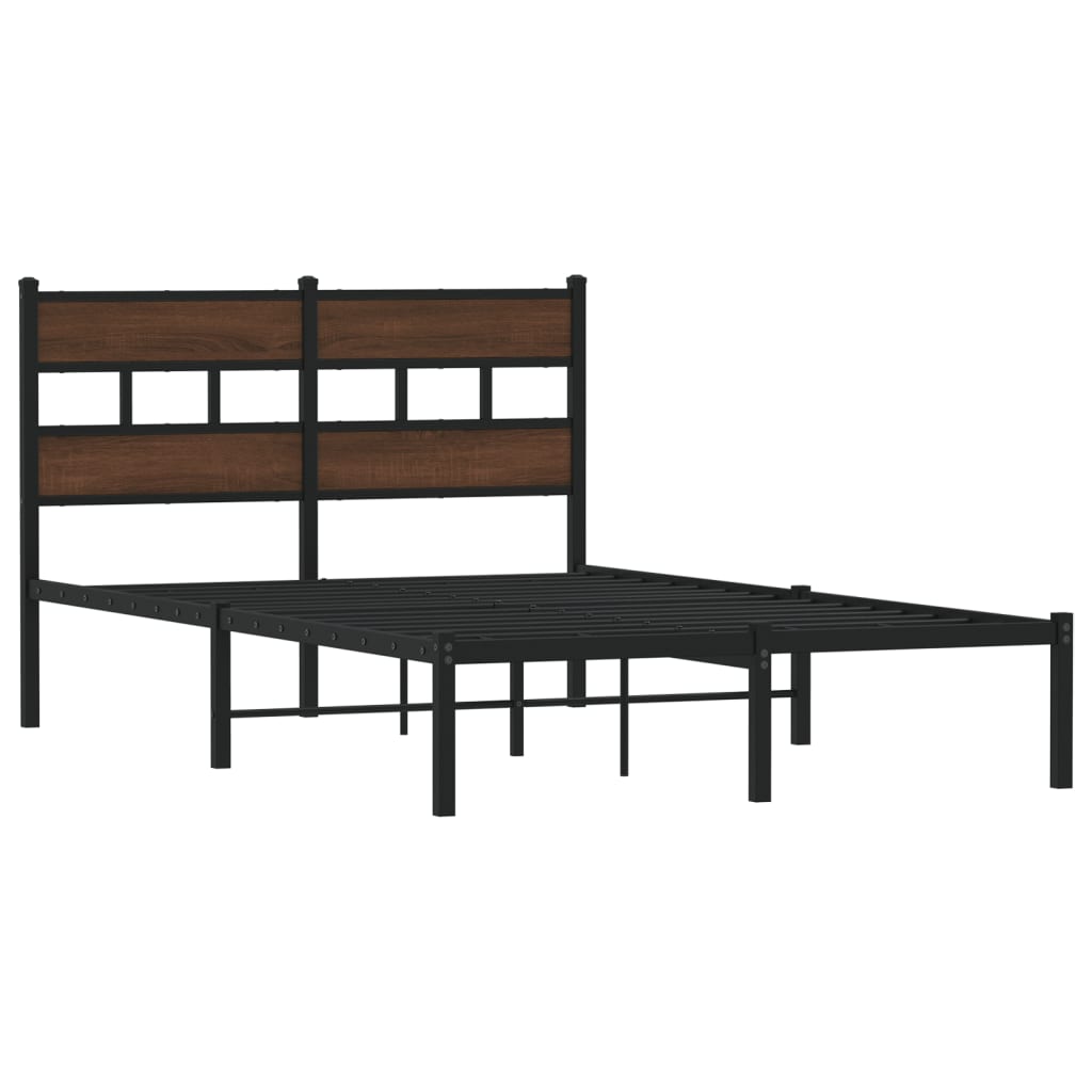 Sengeramme uten madrass med hodegavl brun eik 120x190 cm