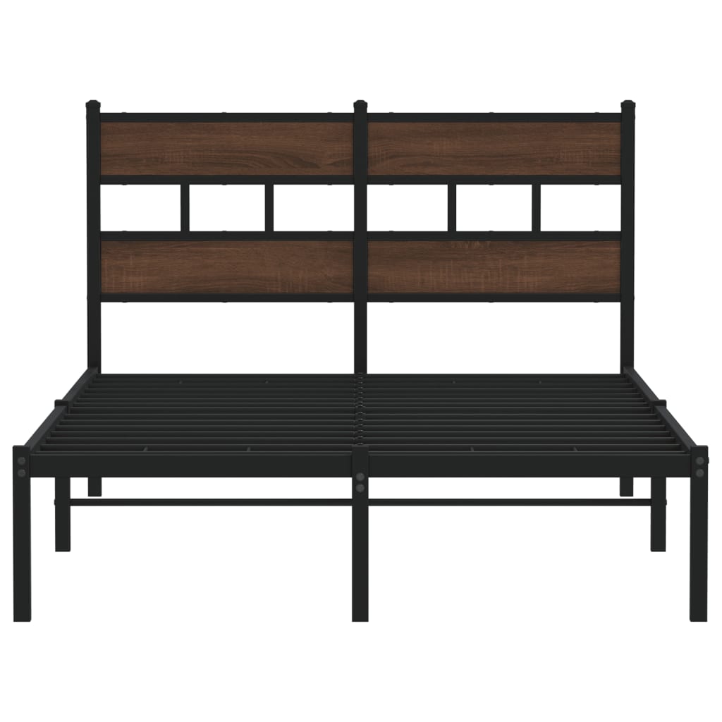 Sengeramme uten madrass med hodegavl brun eik 120x190 cm