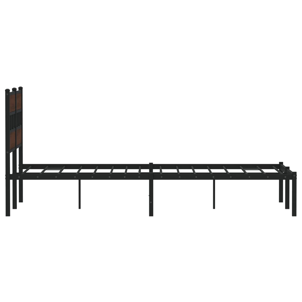 Sengeramme uten madrass med hodegavl brun eik 120x190 cm