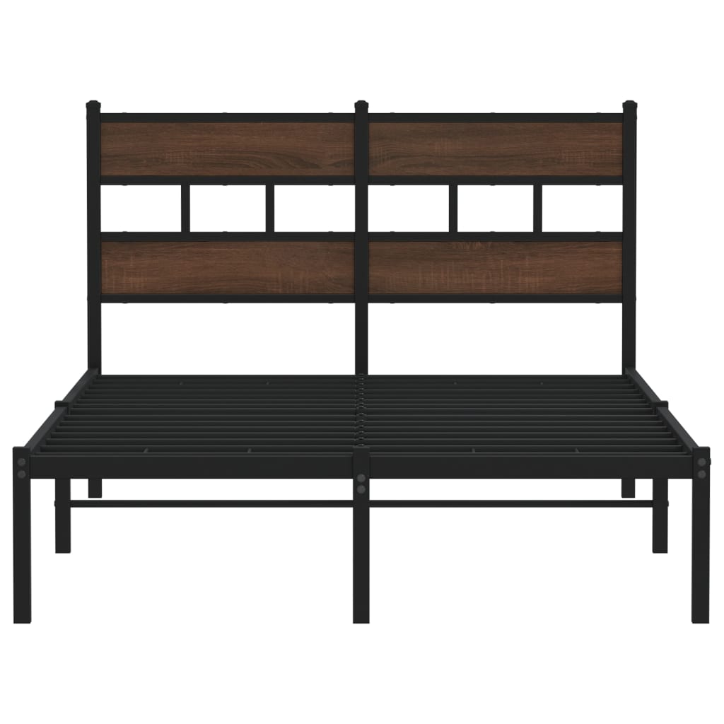 Sengeramme uten madrass med hodegavl brun eik 120x200 cm