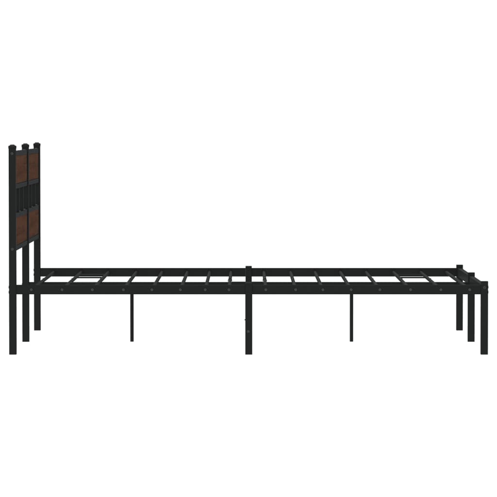Sengeramme uten madrass med hodegavl brun eik 150x200 cm