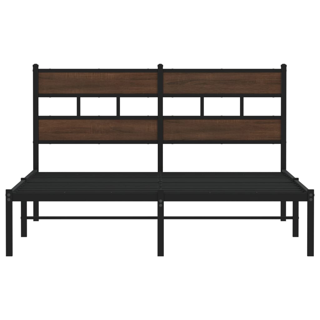 Sengeramme uten madrass med hodegavl brun eik 160x200 cm
