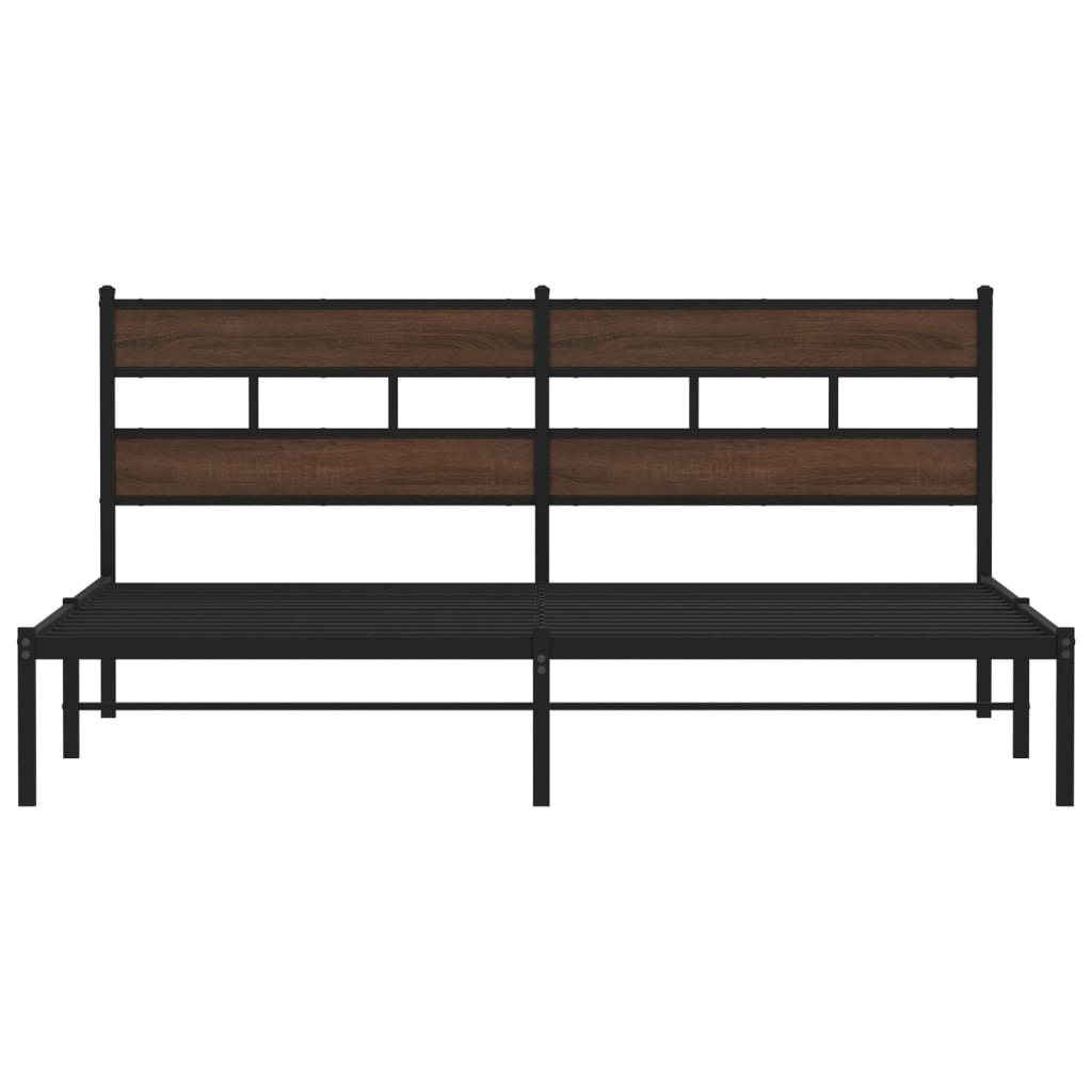 Sengeramme uten madrass med hodegavl brun eik 183x213 cm
