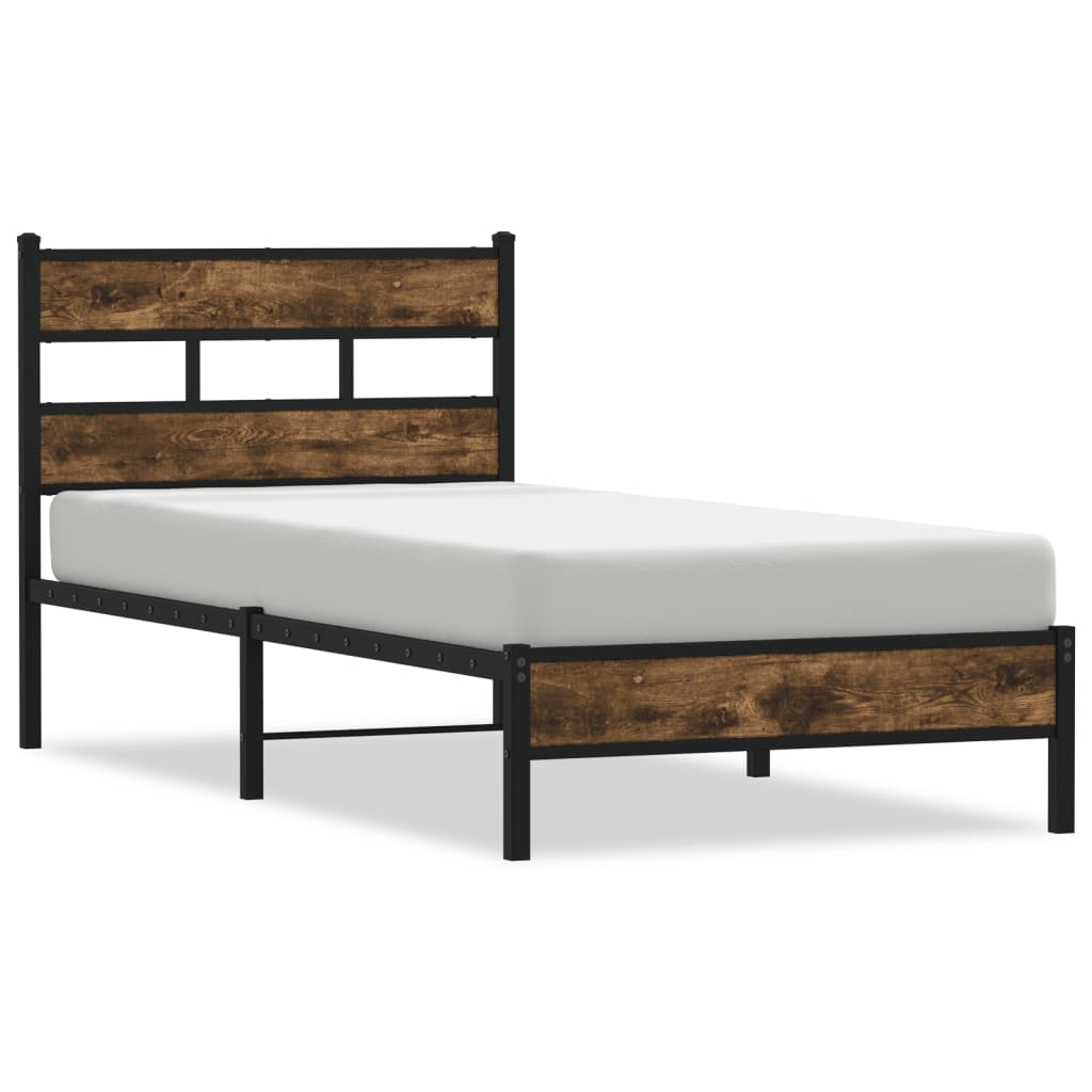 Sengeramme uten madrass med hodegavl sonoma eik 90x200 cm