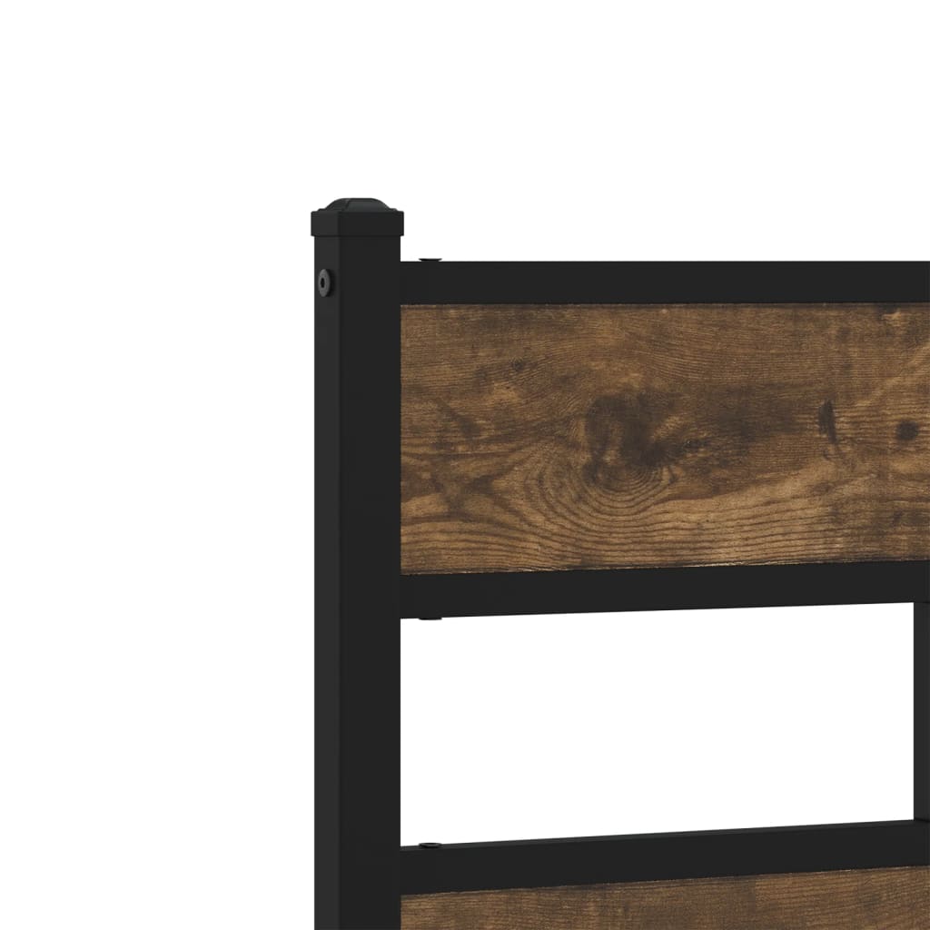 Sengeramme i metall uten madrass røkt eik 135x190 cm