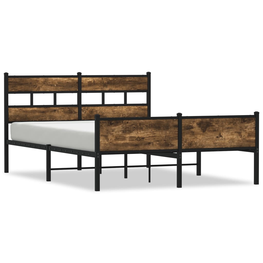 Sengeramme uten madrass røkt eik 140x190 cm konstruert tre
