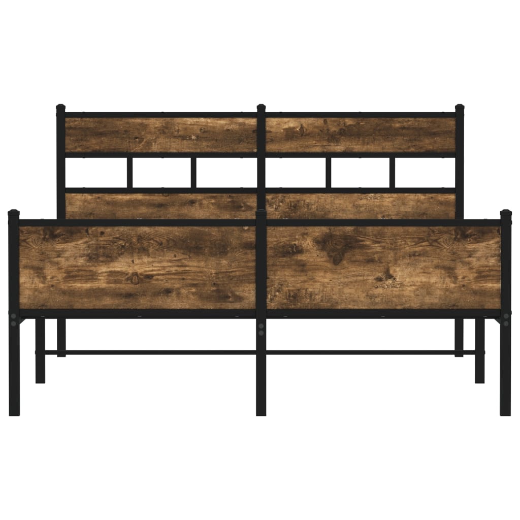 Sengeramme uten madrass røkt eik 140x190 cm konstruert tre