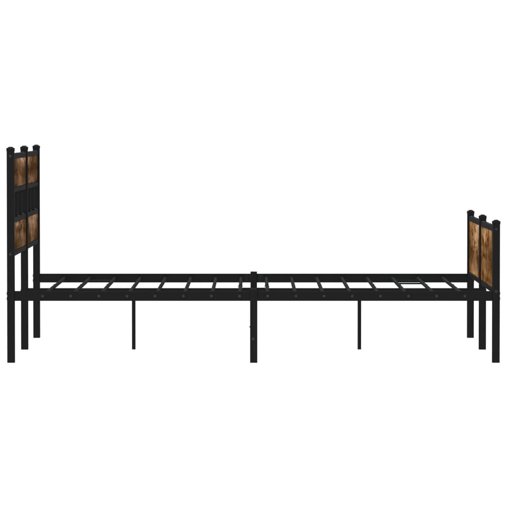 Sengeramme uten madrass røkt eik 140x190 cm konstruert tre