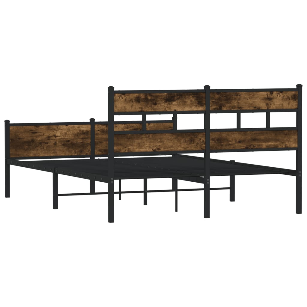 Sengeramme uten madrass røkt eik 140x190 cm konstruert tre