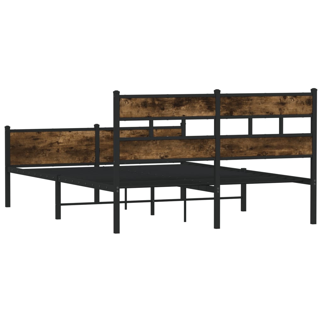 Sengeramme uten madrass røkt eik 140x200 cm konstruert tre