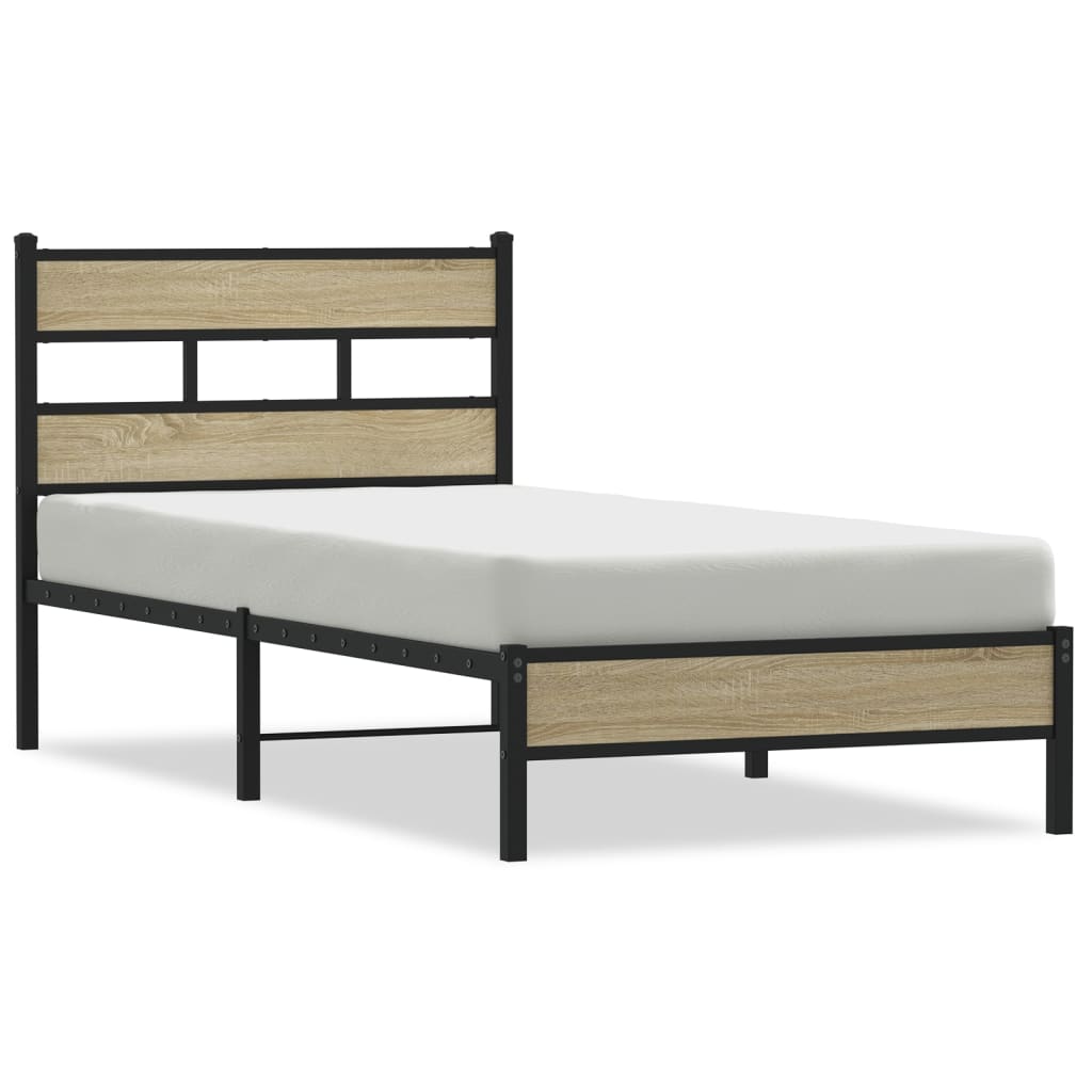 Sengeramme uten madrass sonoma eik 100x190 cm konstruert tre