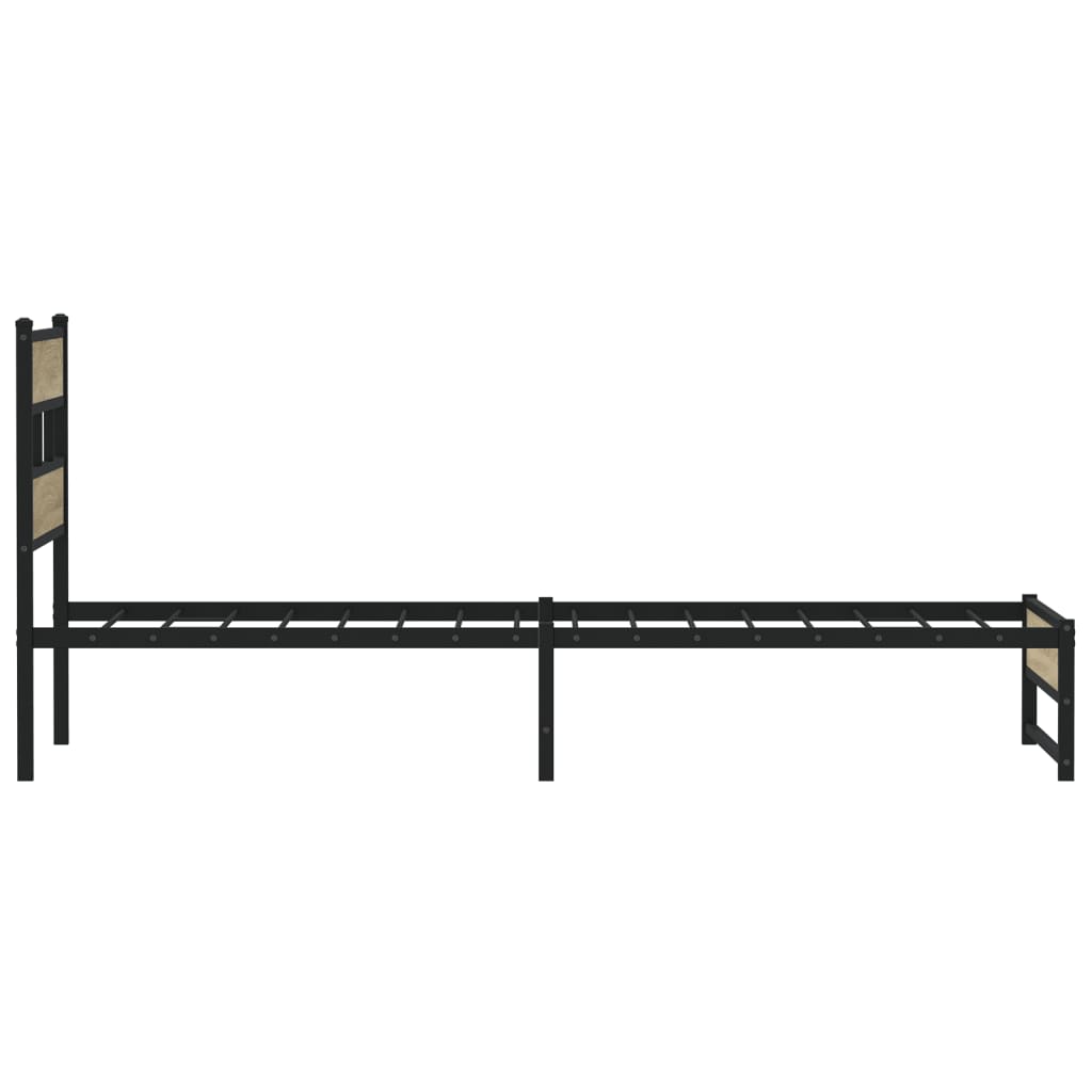 Sengeramme i metall uten madrass sonoma eik 100x190 cm