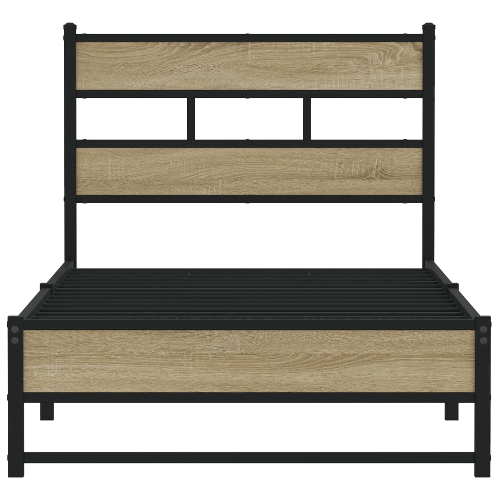 Sengeramme i metall uten madrass sonoma eik 107x203 cm