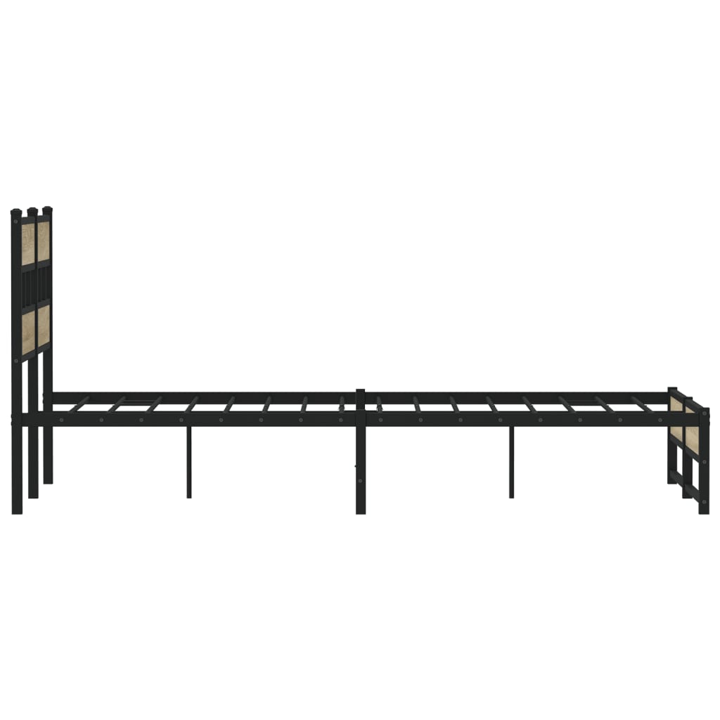 Sengeramme i metall uten madrass sonoma eik 120x190 cm
