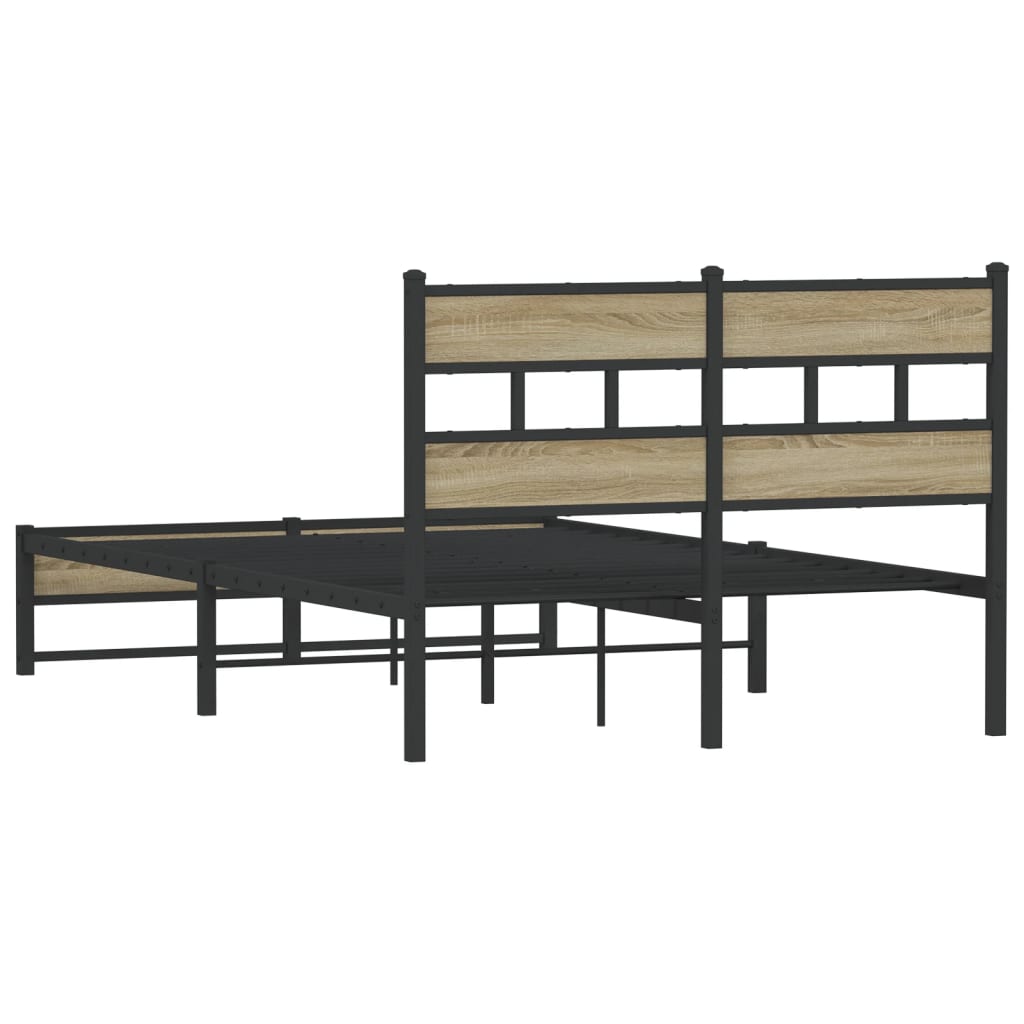 Sengeramme i metall uten madrass sonoma eik 120x200 cm