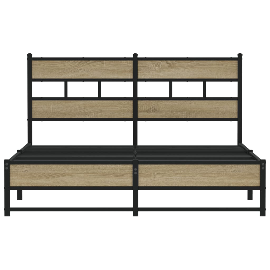Sengeramme i metall uten madrass sonoma eik 140x190 cm