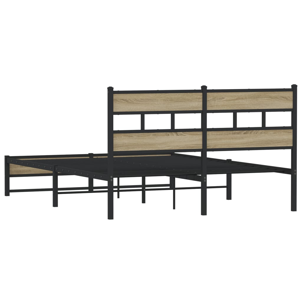 Sengeramme i metall uten madrass sonoma eik 140x190 cm