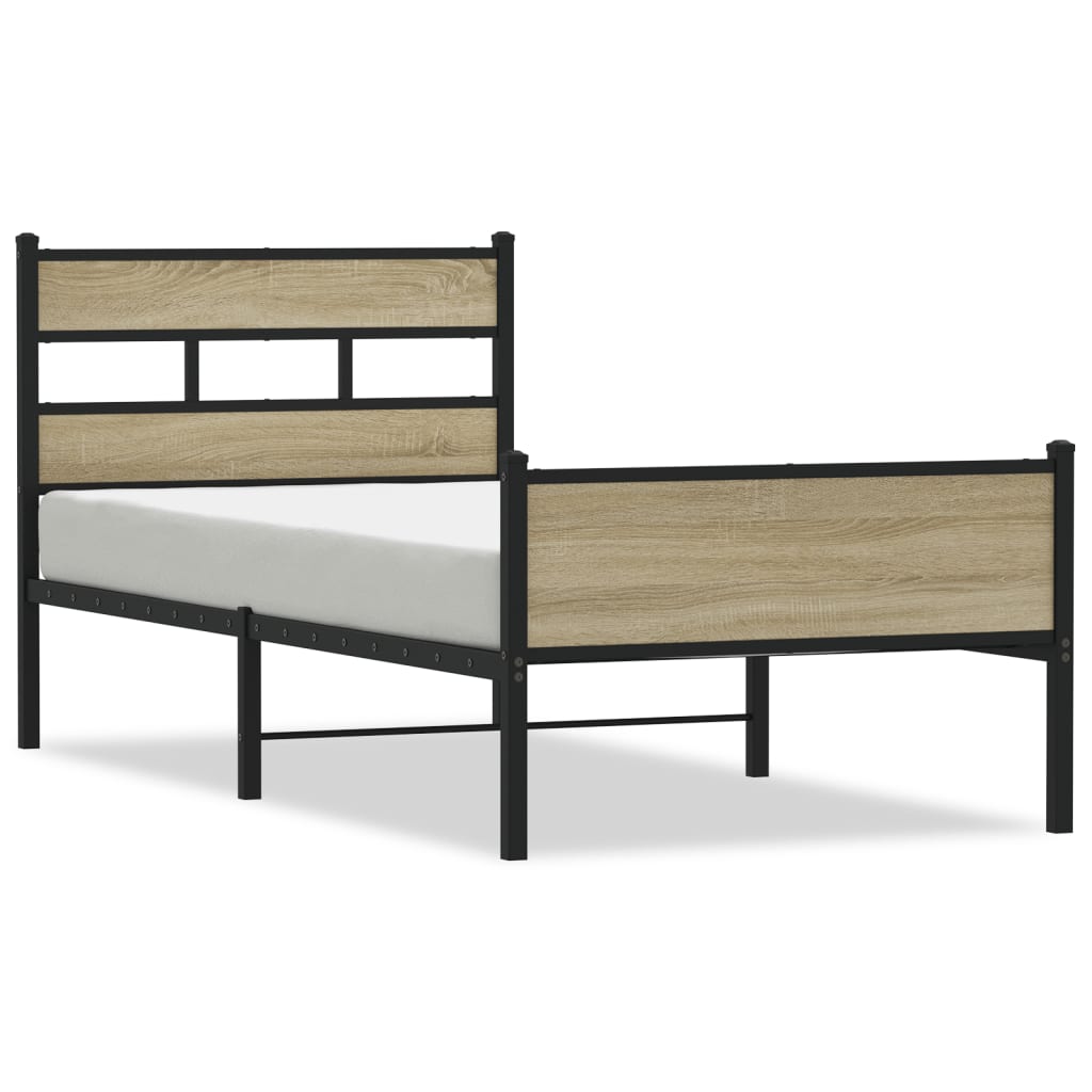 Sengeramme uten madrass sonoma eik 75x190 cm konstruert tre