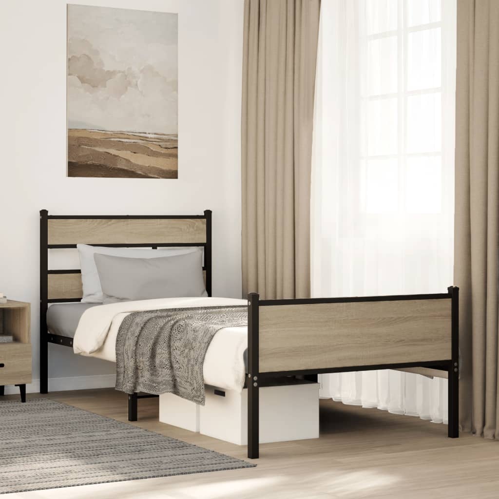 Sengeramme uten madrass sonoma eik 75x190 cm konstruert tre