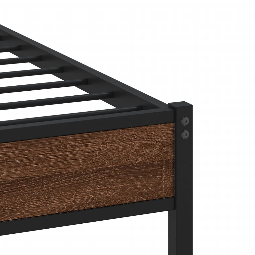 Sengeramme uten madrass brun eik 90x190 cm konstruert tre