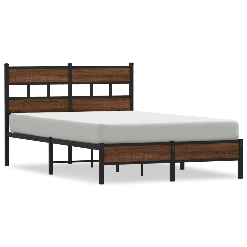 Sengeramme uten madrass brun eik 120x190 cm konstruert tre