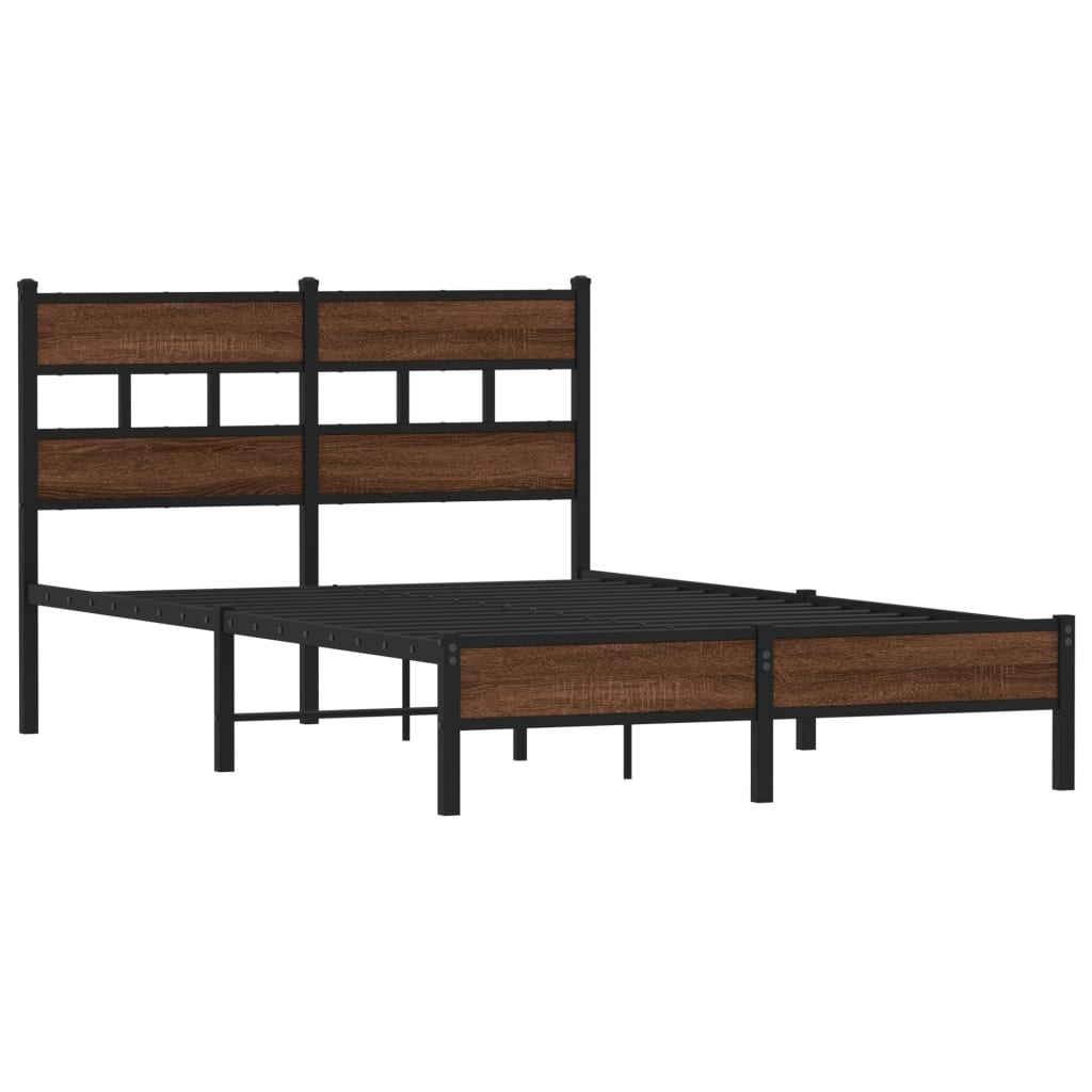 Sengeramme uten madrass brun eik 120x190 cm konstruert tre