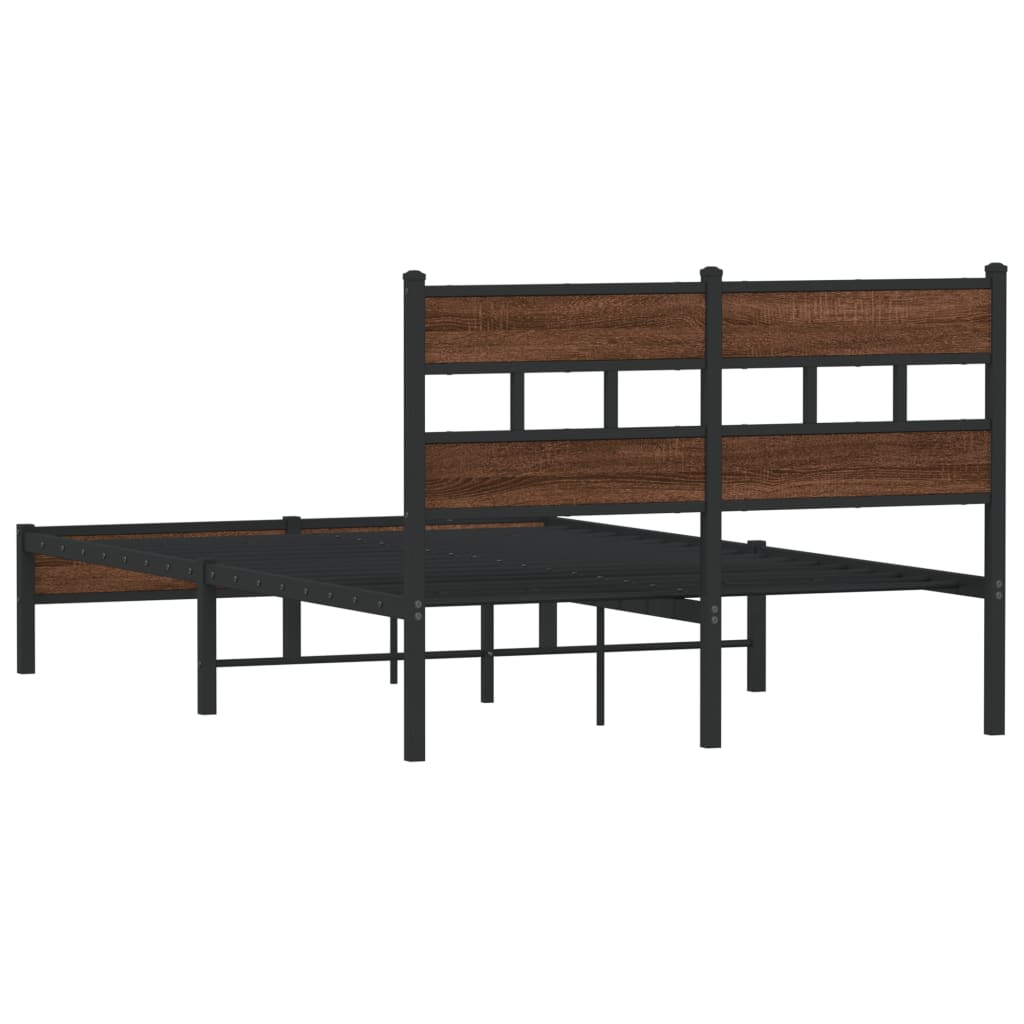 Sengeramme uten madrass brun eik 120x190 cm konstruert tre