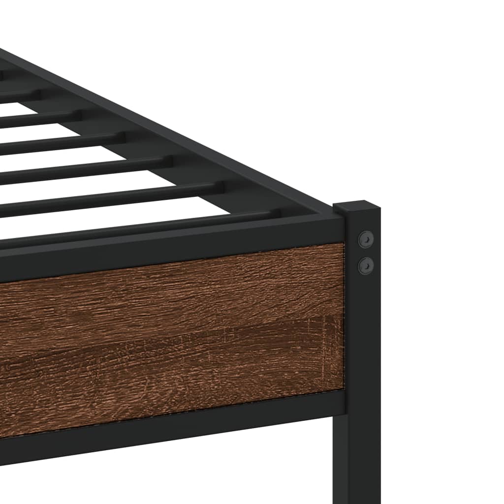 Sengeramme uten madrass brun eik 120x190 cm konstruert tre