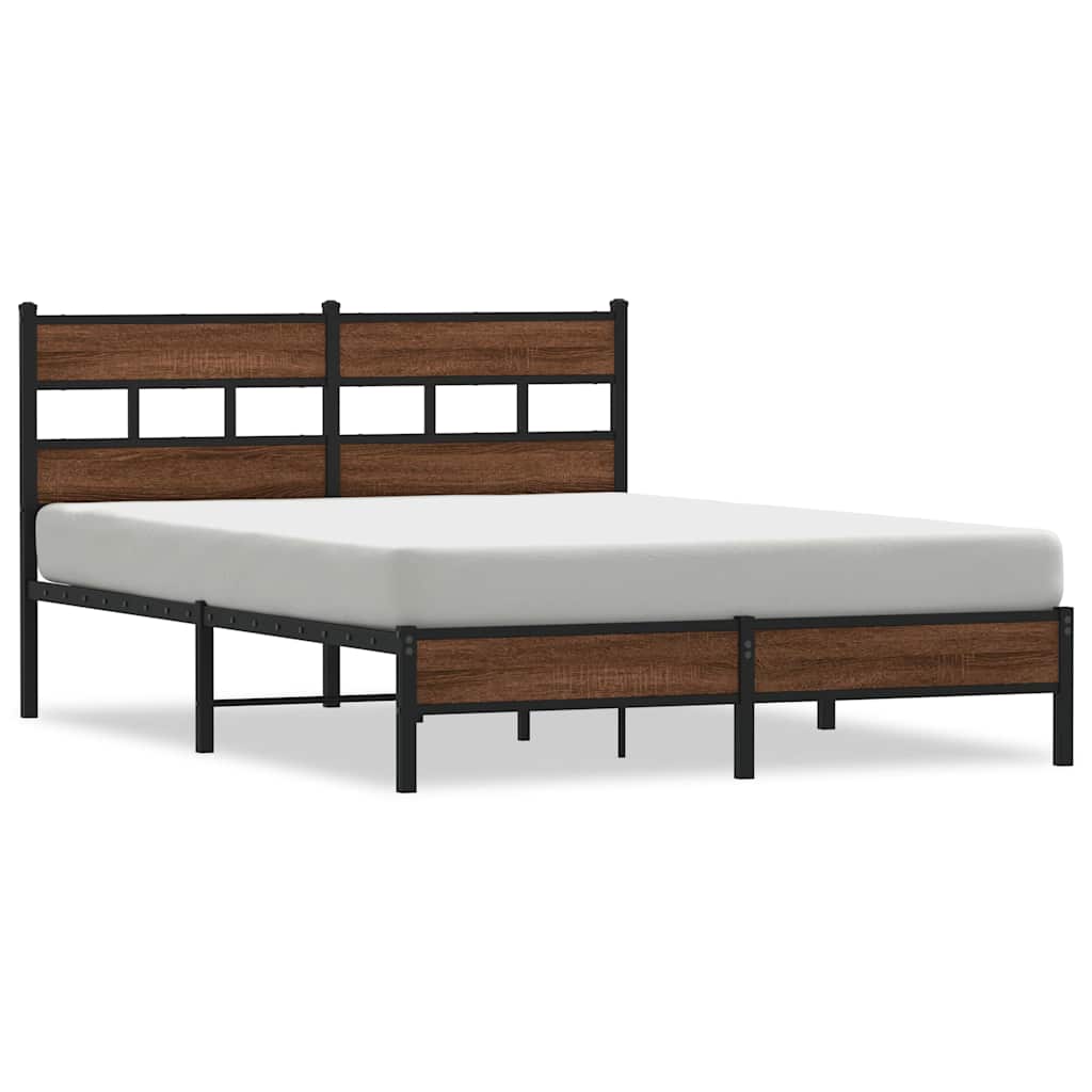 Sengeramme uten madrass brun eik 150x200 cm konstruert tre