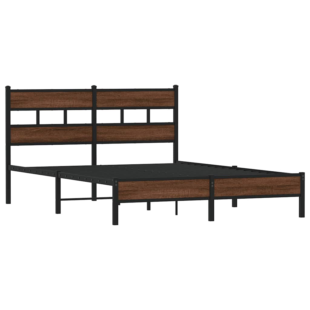 Sengeramme uten madrass brun eik 150x200 cm konstruert tre