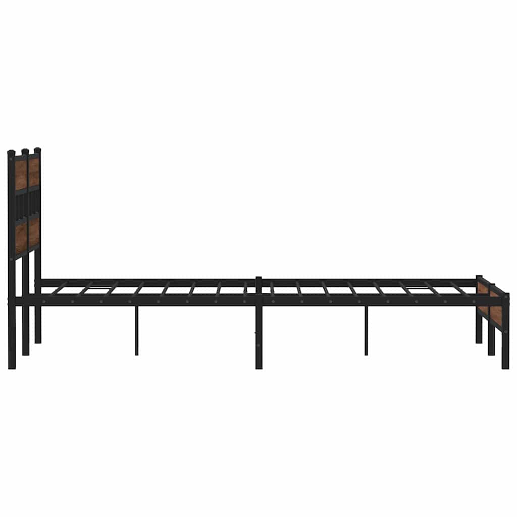 Sengeramme uten madrass brun eik 150x200 cm konstruert tre