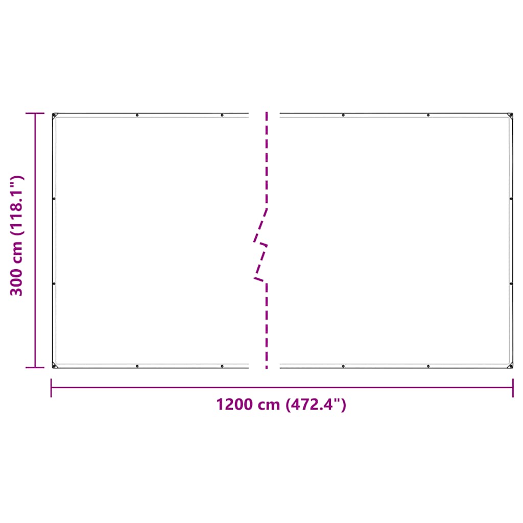 Klar presenning med maljer 3x12 m polyetylen